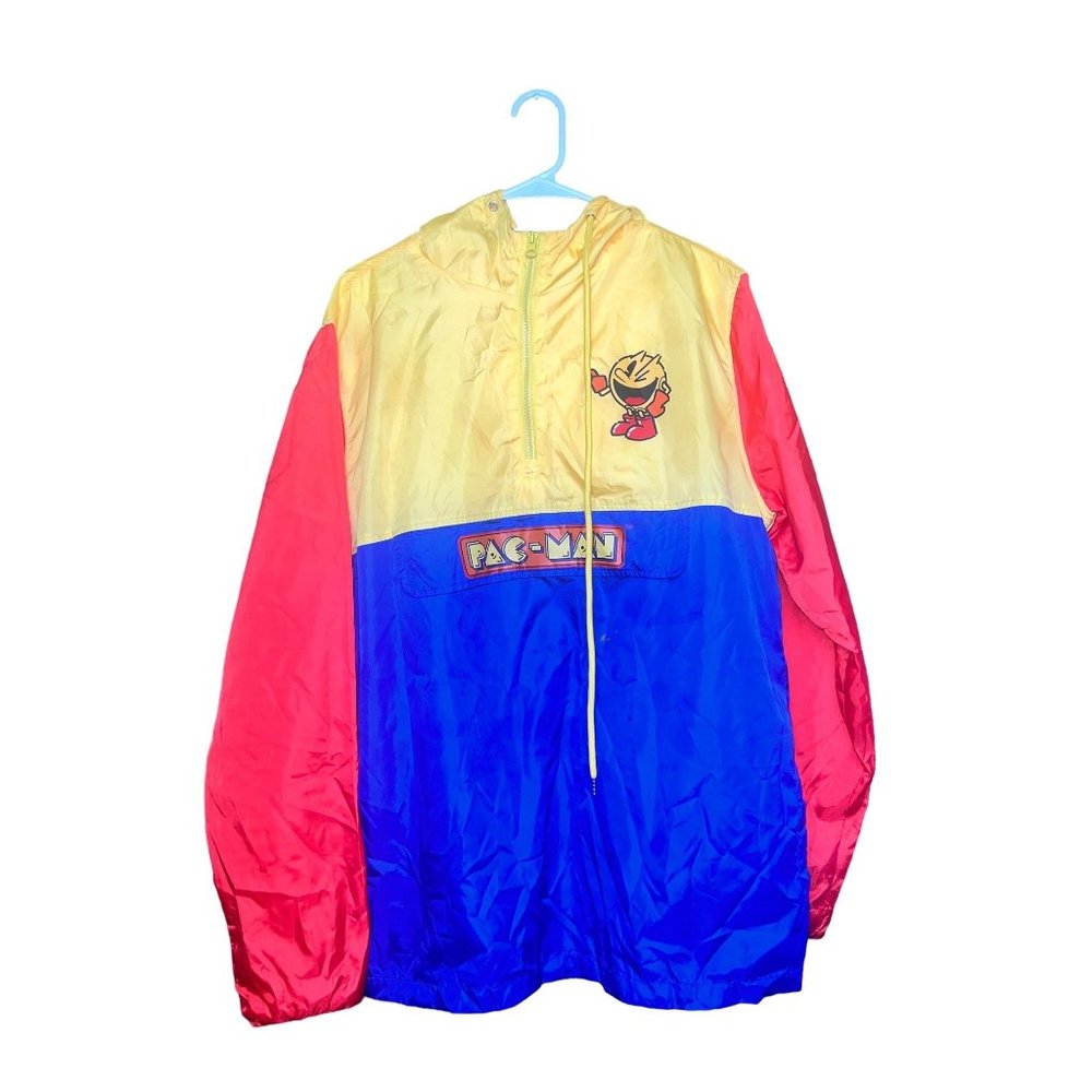 EUC Pac Man SZ XL Color BlockWindbreaker Jacket